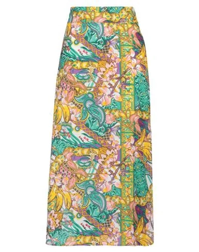 Connor & Blake Woman Midi Skirt Green Size M Cotton