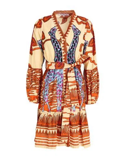 Connor & Blake Woman Mini Dress Beige Size L Cotton In Multi
