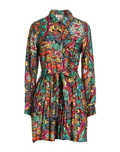 Connor & Blake Woman Mini Dress Black Size Xs Viscose In Multi