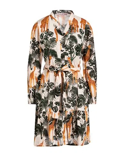 Connor & Blake Woman Mini Dress Cream Size Xl Cotton In Multi