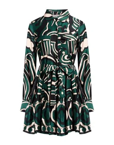 Connor & Blake Woman Mini Dress Dark Green Size Xs Viscose