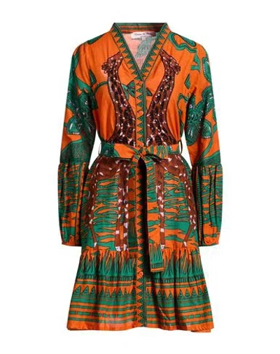 Connor & Blake Woman Mini Dress Orange Size M Cotton
