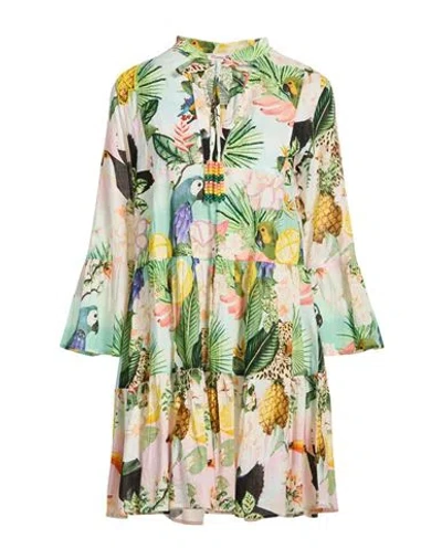 Connor & Blake Woman Mini Dress White Size L Cotton In Multi