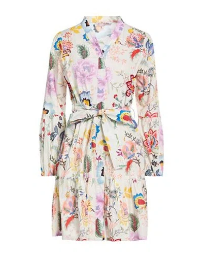 Connor & Blake Woman Mini Dress White Size Xl Cotton In Multi