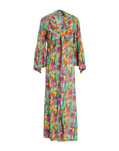 Connor & Blake Woman Overcoat & Trench Coat Orange Size L Cotton In Multi