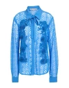 Connor & Blake Woman Shirt Azure Size L Nylon In Blue