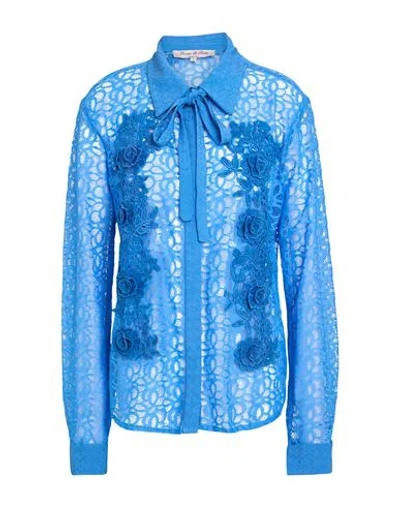 Connor & Blake Woman Shirt Azure Size L Nylon In Blue