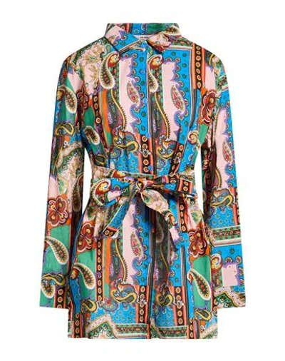 Connor & Blake Woman Shirt Azure Size Xl Cotton In Multi