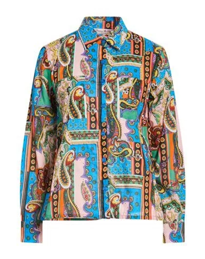 Connor & Blake Woman Shirt Blue Size Xl Cotton In Multi