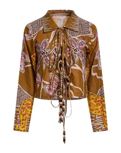 Connor & Blake Woman Shirt Camel Size L Cotton In Brown
