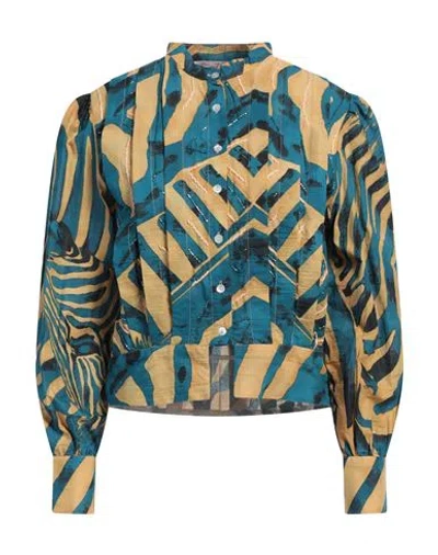 Connor & Blake Woman Shirt Deep Teal Size M Cotton In Green