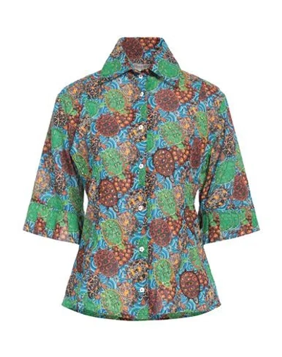 Connor & Blake Woman Shirt Green Size L Cotton
