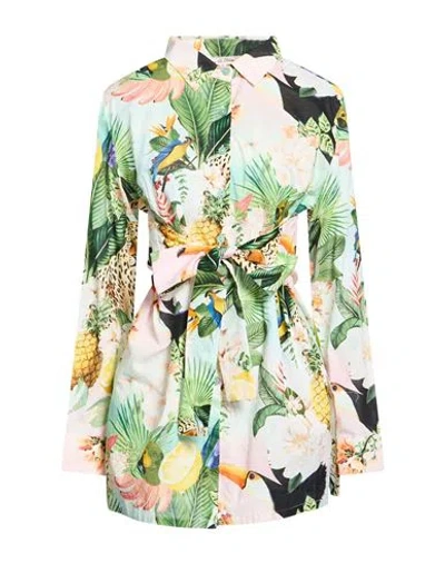 Connor & Blake Woman Shirt Green Size L Cotton In Multi