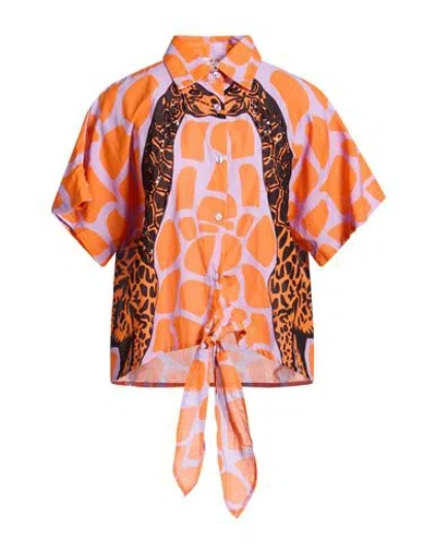 Connor & Blake Woman Shirt Orange Size M Cotton