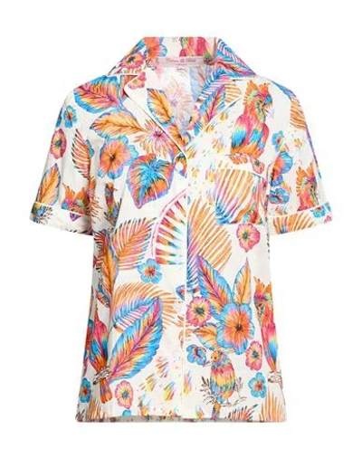 Connor & Blake Woman Shirt Orange Size Xl Cotton In Multi