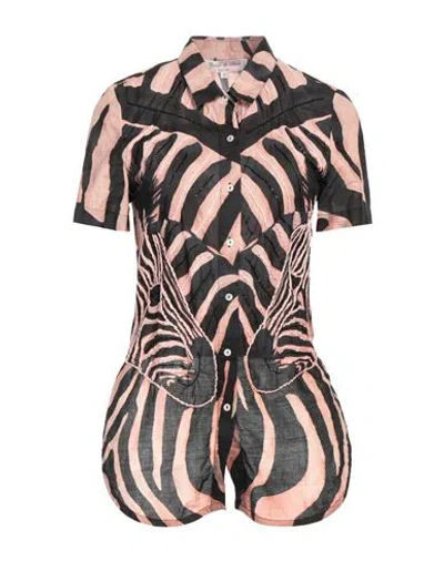 Connor & Blake Embellished Animal Print Shirt In Cipria