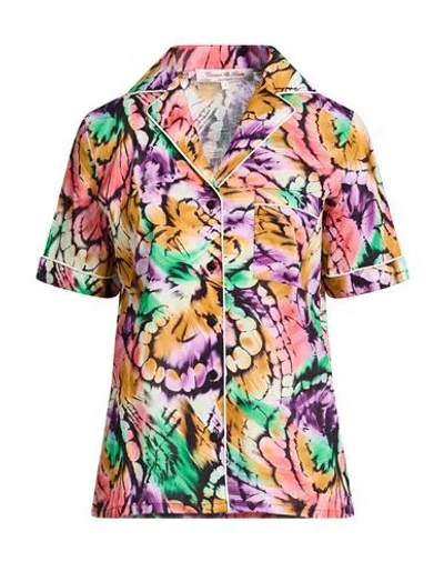 Connor & Blake Woman Shirt Purple Size L Cotton In Multi