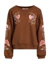 Connor & Blake Woman Sweatshirt Brown Size Xl Cotton