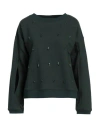 Connor & Blake Woman Sweatshirt Dark Green Size M Cotton In Green