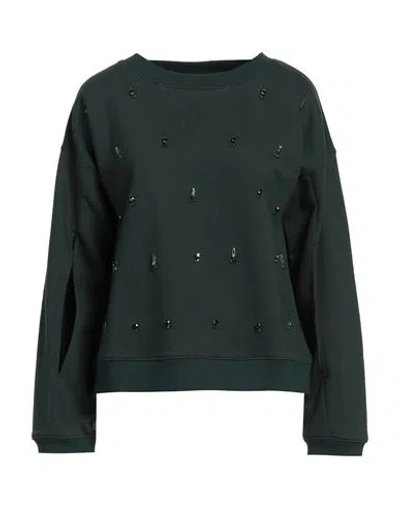 Connor & Blake Woman Sweatshirt Dark Green Size M Cotton