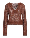Connor & Blake Woman Top Brown Size L Cotton