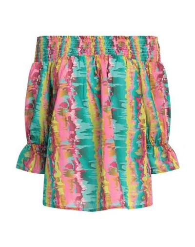 Connor & Blake Woman Top Fuchsia Size L Cotton In Pink