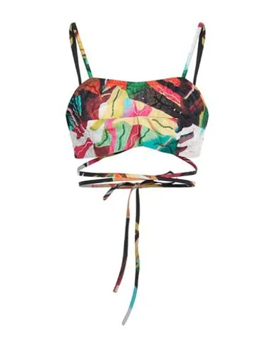 Connor & Blake Woman Top Green Size S Cotton In Multi