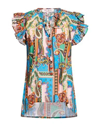 Connor & Blake Woman Top Green Size Xl Cotton In Multi