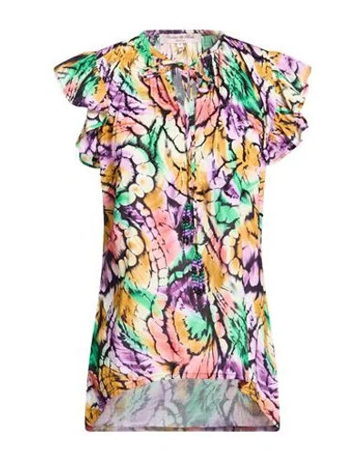 Connor & Blake Woman Top Purple Size L Cotton In Multi