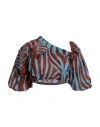 Connor & Blake Woman Top Sky Blue Size L Cotton In Blue