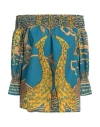 Connor & Blake Woman Top Slate Blue Size S Cotton In Blue