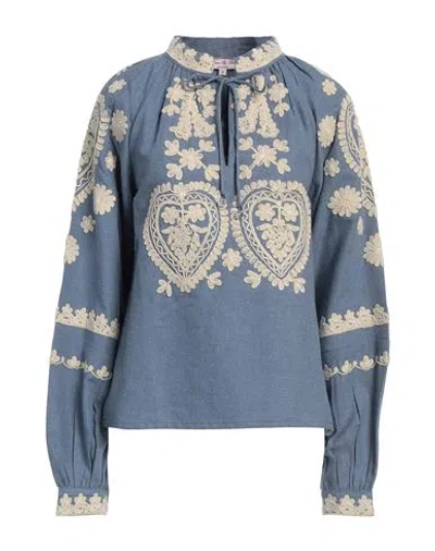 Connor & Blake Woman Top Slate Blue Size M Viscose
