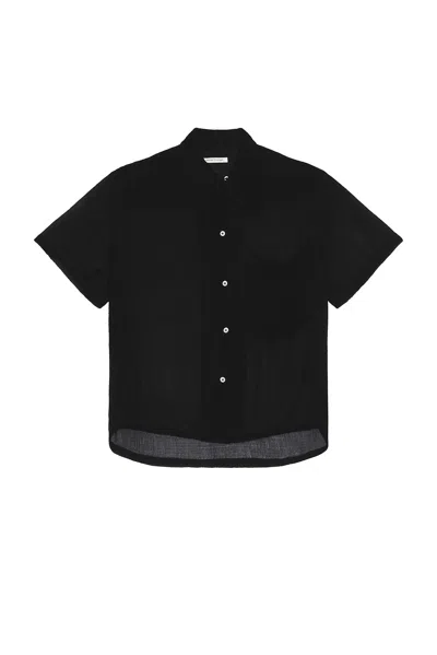 Connor Mcknight Crinkle Short Sleeve Big Pocket Shirt In Black