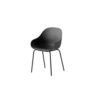 Connubia Academy Armchair With Metal Frame And Plastic Seat In Matte Black,matte Black