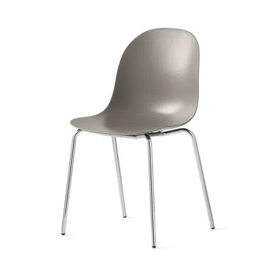 Connubia Academy Armless Chair With Metal Frame In Matte Taupe,chrome