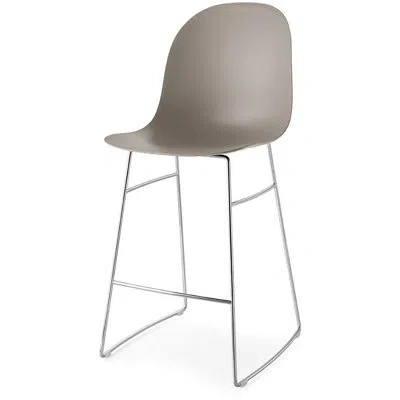 Connubia Academy Counter Stool With Chromed Frame In Matt Taupe