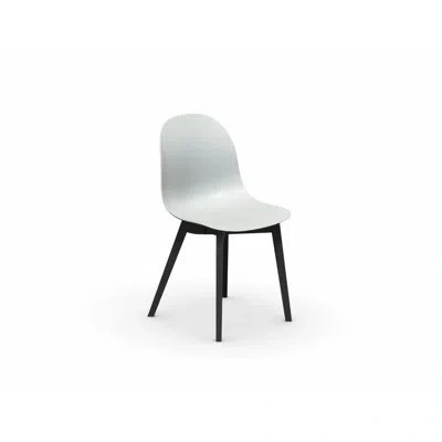 Connubia Academy Side Chair With Wooden Frame In Matte Optic White,graphite