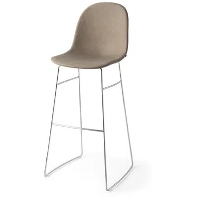 Connubia Academy Upholstered Bar Stool With Chromed Frame In Desert Vintage