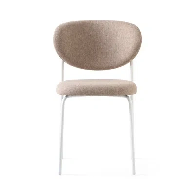 Connubia Cozy Upholstered Chair With Metal Frame In Matt Optic White,taupe