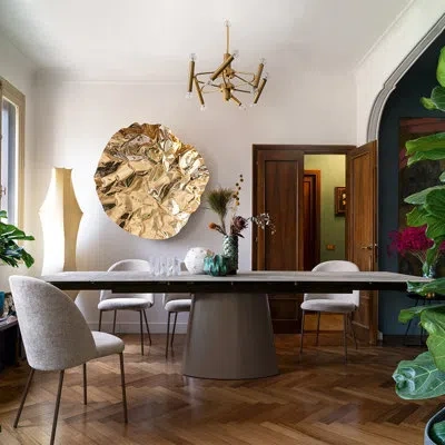 Connubia Ellisse Extendable Tables In Arenaria;matte Lava