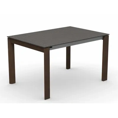 Connubia Eminence Extendable Solid Wood Dining Table In Beton Gray Melamine,matte Optic White,walnut Legs