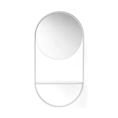 Connubia Juno Accent Mirror With Metal Frame In Matt Optic White