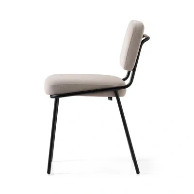 Connubia Sixty Upholstered Dining Chair With Metal Frame In Sand,matt Black