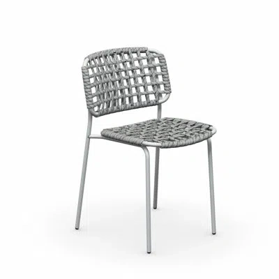 Connubia Yo Outdoor Chair With Woven Seat And Metal Frame In Sand,white