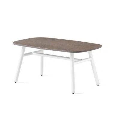 Connubia Yo Outdoor Coffee Table With Ceramic Top And Aluminum Frame In Porphyry Brown,matt Optic White