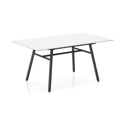 Connubia Yo! Outdoor Dining Table With Metal Legs In Slate White,matt Black