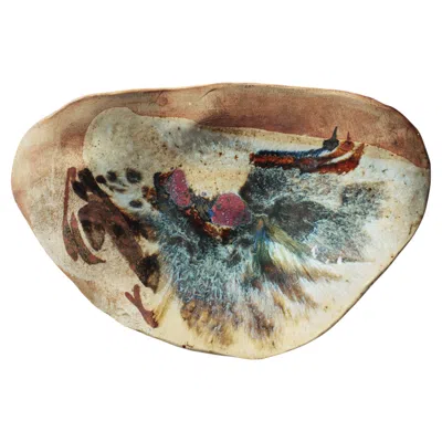 Pre-owned Conny Walther Scandinavian Modern Large Stoneware Dish By  Own Studio, 1960s In Brown