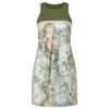 Conquista Women's A Line Khaki Floral Dress In Yellow