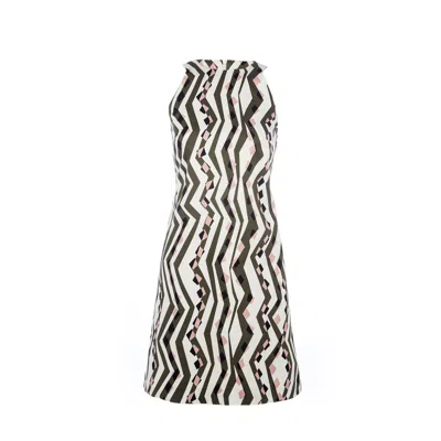 Conquista Women's A-line Print Dress By  Fashion In White