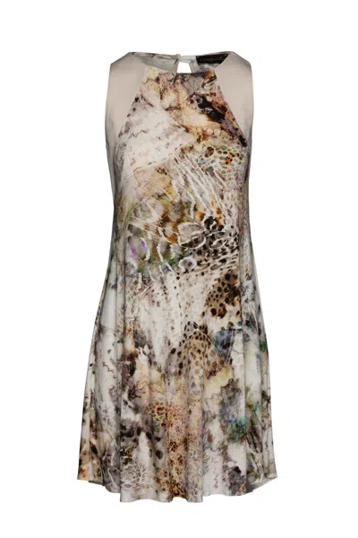 Conquista Women's Abstract Animal Print Dress In Sand In Beige